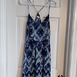 Speechless Blue and White Patterned Dress